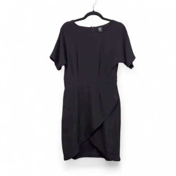Bobeau Women’s Dress Minimalist Classic Modern Chic Black Wrap Skirt Sheath M - Picture 2 of 9